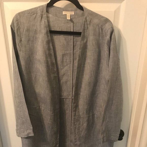 Eileen Fisher Linen Open Front Jacket - Picture 1 of 6